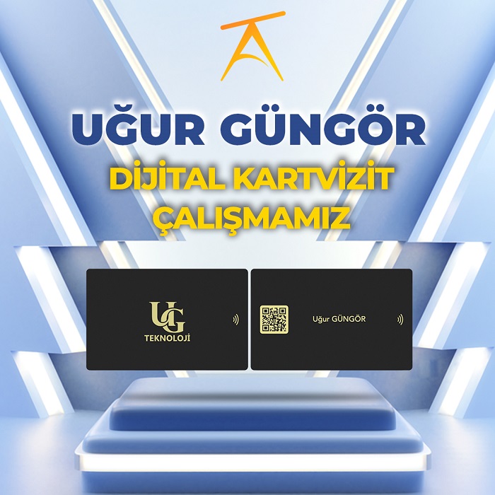 Logo ve isim Baskılı NFC Dijital Kartvizit